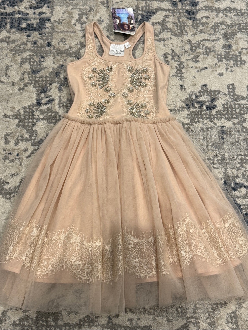 Ohh La La Couture Tulle Embellished Girls Dress Size 6